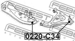 Опора шаровая переднего нижнего рычага FEBEST 0220C34