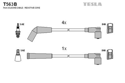 Провода зажигания TESLA T563B