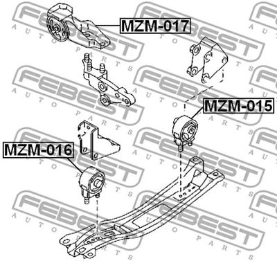 Подушка двигателя передняя FEBEST MZM016