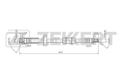 Шланг тормозной передний Zekkert BS9403