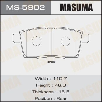 Колодки тормозные дисковые Masuma MS5902