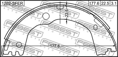 Колодки тормозные задние барабанные FEBEST 1202SFER