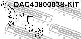 Подшипник ступичный передний ремкомплект FEBEST DAC43800038KIT