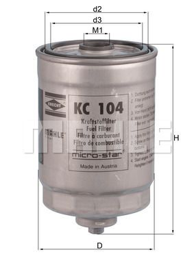 Фильтр топливный MAHLE KC104