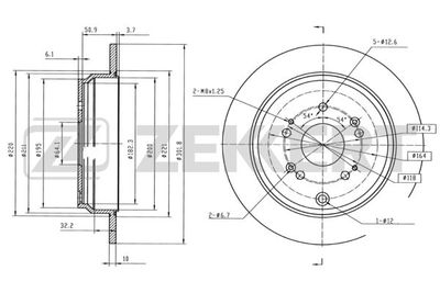 Диск тормозной задний Zekkert BS6171