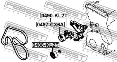 Натяжитель ремня FEBEST 0490KL2T