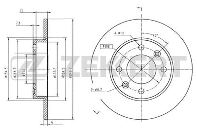 Диск тормозной задний Zekkert BS5250