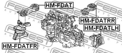 Подушка двигателя передняя левая FEBEST HMFDATLH