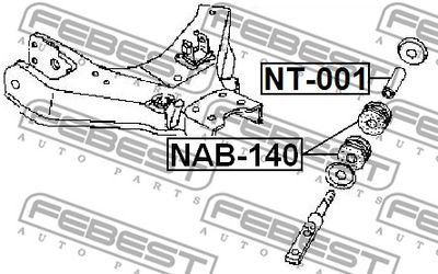 Сайлентблок нижнего переднего рычага FEBEST NAB140
