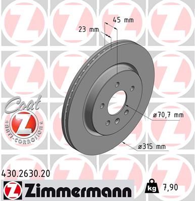 Диск тормозной ZIMMERMANN 430263020