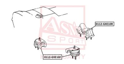 Подушка двигателя задняя ASVA 0112GXE10R