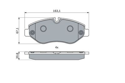 Колодки тормозные дисковые передние BOSCH 0986494121