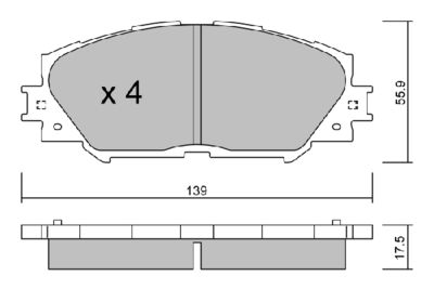 Колодки тормозные передние PMC PKF010