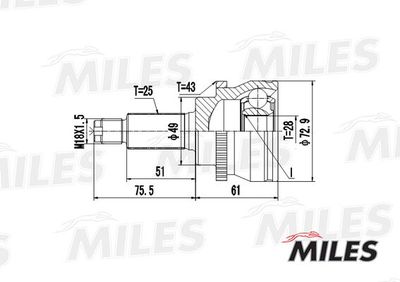 ШРУС наружный Miles GA20436
