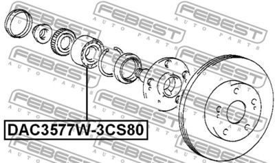 Подшипник передней ступицы FEBEST DAC3577W3CS80
