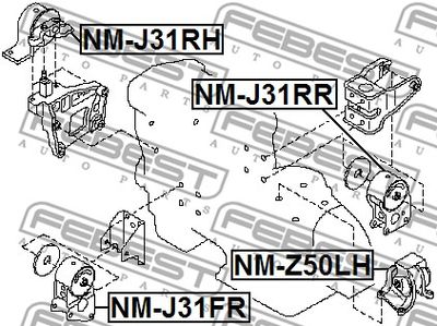 Опора двигателя FEBEST NMJ31RR