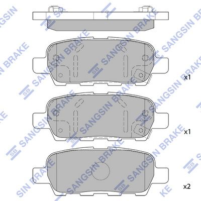Колодки тормозные задние SANGSIN SP1184