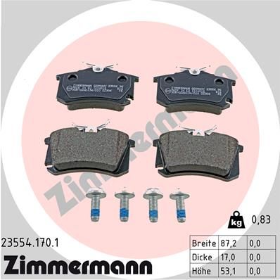Колодки тормозные дисковые ZIMMERMANN 235541701