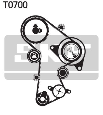 Комплект ремня ГРМ с водяным насосом SKF VKMC011482