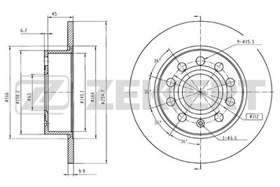 Диск тормозной задний Zekkert BS5044