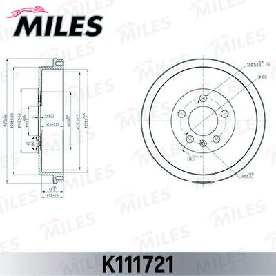 Барабан тормозной Miles K111721