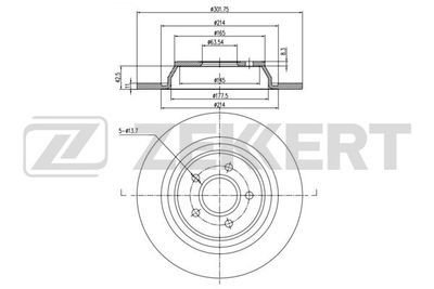Диск тормозной задний Zekkert BS6341