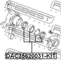 Подшипник ступичный задний ремкомплект FEBEST DAC35620031KIT