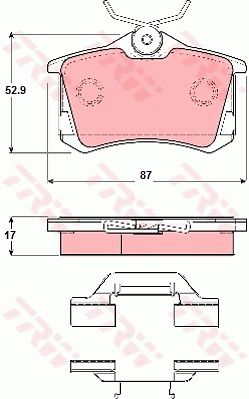 Комплект колодок для дискового тормоза TRW GDB1416
