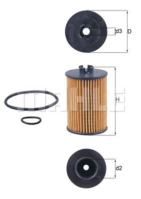 Фильтр масляный MAHLE OX382D