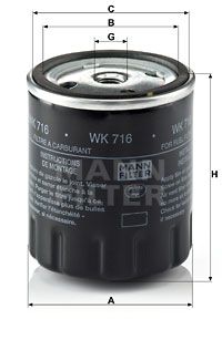 Фильтр топливный MANN-FILTER WK716