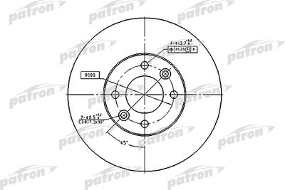 Диск тормозной передний PATRON PBD1032
