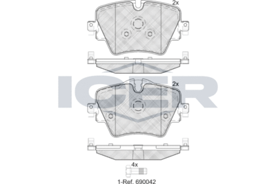 Колодки тормозные дисковые передние ICER 182216