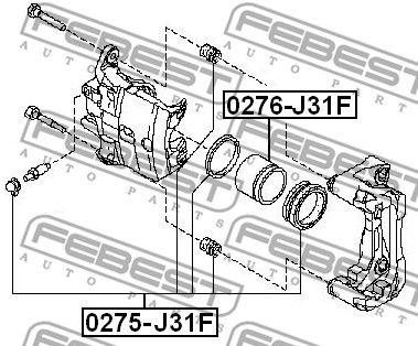 Поршень суппорта тормозного переднего FEBEST 0276J31F