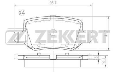 Колодки тормозные дисковые задние Zekkert BS2918