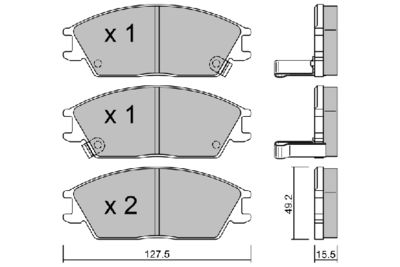 Колодки тормозные дисковые PMC PKA001