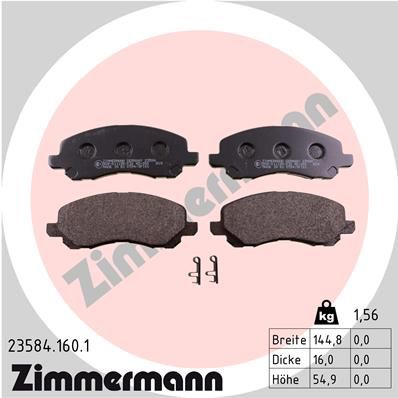 Колодки тормозные дисковые ZIMMERMANN 235841601