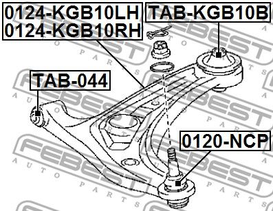 Рычаг подвески FEBEST 0124KGB10RH