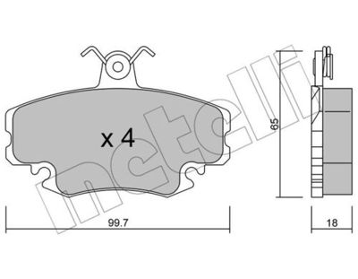 Комплект колодок для дискового тормоза METELLI 2201200