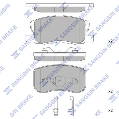 Колодки тормозные передние SANGSIN SP1680