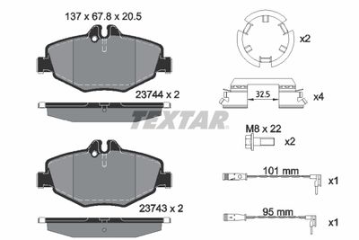 Колодки тормозные передние TEXTAR 2374303