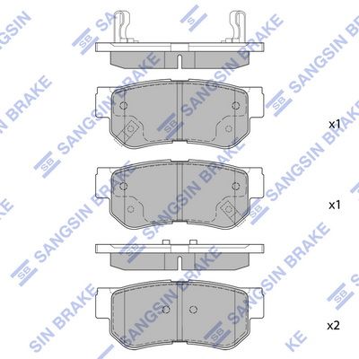 Колодки тормозные задние SANGSIN SP1117