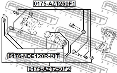 Ремкомплект суппорта тормозного переднего FEBEST 0175AZT250F1