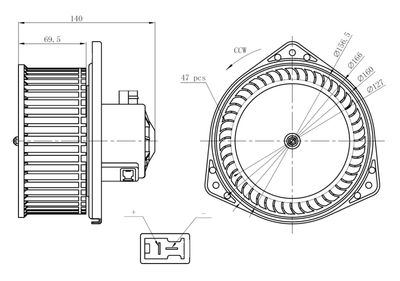 Вентилятор отопителя NISSAN 27220VB002