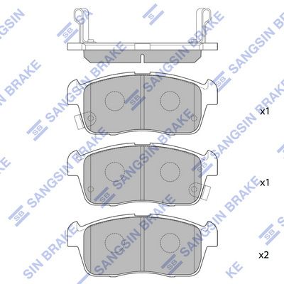 Колодки тормозные передние SANGSIN SP1549