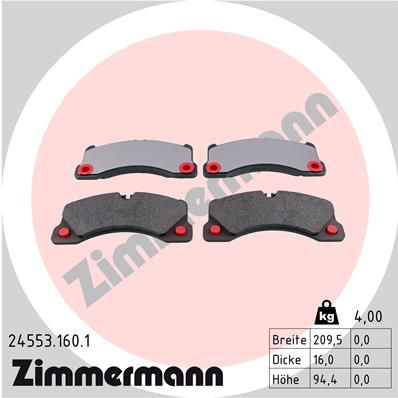 Колодки тормозные дисковые ZIMMERMANN 245531601