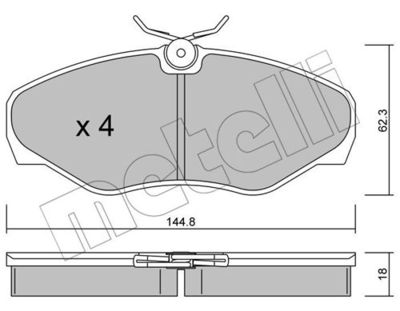 Комплект колодок для дискового тормоза METELLI 2203382