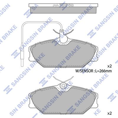 Колодки тормозные передние SANGSIN SP1483