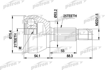 ШРУС наружный комплект PATRON PCV3385