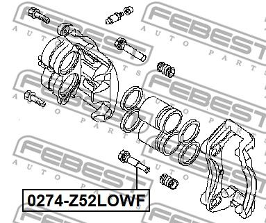 Втулка направляющая суппорта тормозного переднего FEBEST 0274Z52LOWF
