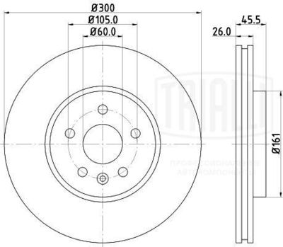 Диск тормозной передний TRIALLI DF210207